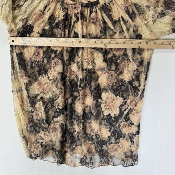 Vtg Y2K Fairy Grunge Top Womens 1X Plus Floral Lace Indie Whimsigoth Cottagecore - Picture 13 of 14
